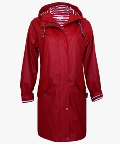 Bretons Stripe Regenjas Dames Rood