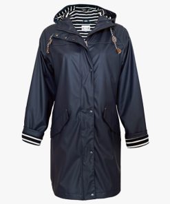 Breton Stripe Regenjas Zwart