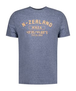 NZA Shirt Korte Mouw Navy Sky Melange