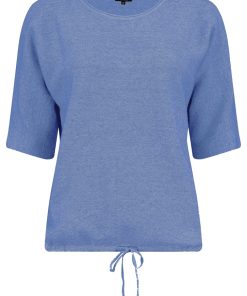 Bloomings Crew Neck Pullover Lurex Denim Blue
