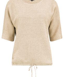 Bloomings Crew Neck Pullover Lurex Tan