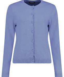 Bloomings Crew Neck Cardigan Denim BLue
