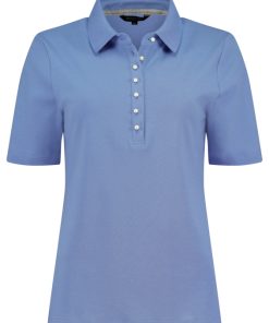 Bloomings Polo Shirt Pearl Button Denim Blue