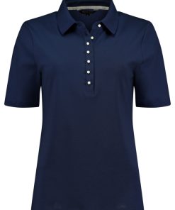 Bloomings Polo Shirt Pearl Button Navy