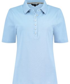 Bloomings Polo Shirt Pearl Button Sky Blue