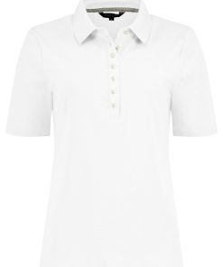 Bloomings Polo Shirt Pearl Button Wit