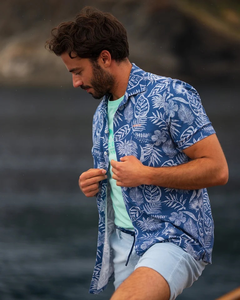 NZA Overhemd Korte Mouw Navy Sky - Afbeelding 5