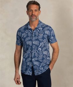 NZA Overhemd Korte Mouw Navy Sky