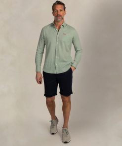 NZA Overhemd Lange Mouw Green Mist Melange