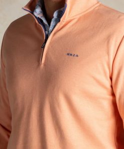 NZA Sweat Half Zip Spring Orange Melange