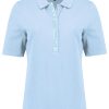 Bloomings Polo shirt s/s pailletten Sky Blue