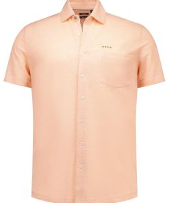 NZA Overhemd Korte Mouw Neon Salmon